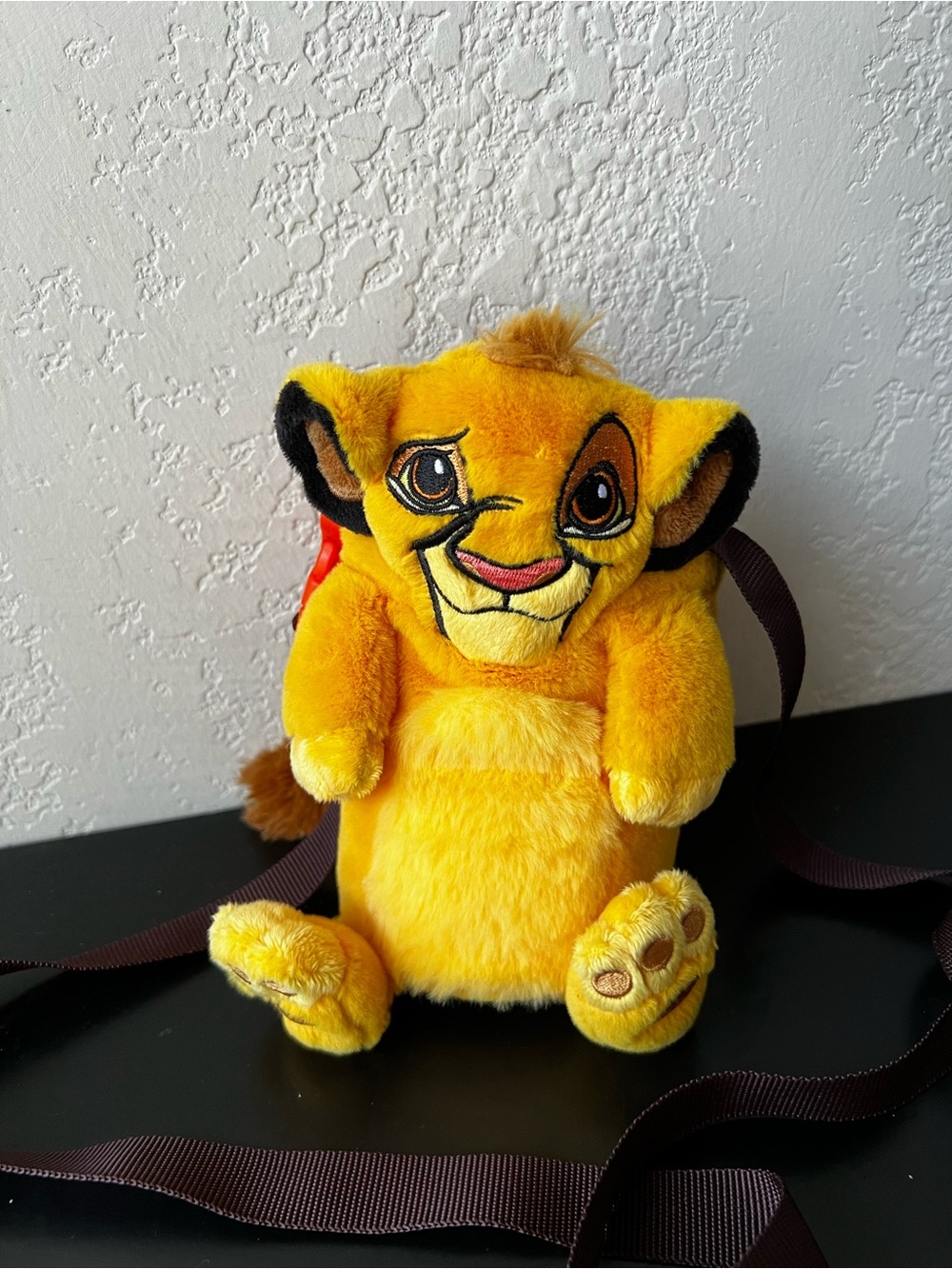 Disney Parks The Lion King Simba Plush Water Bottle Holder Crossbody Bag